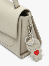 Sleutelhanger Love Manga Leder Nathan baume Beige original n 718N-vue-porte